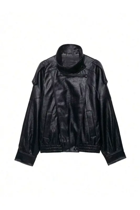 Ultra Soft Zr Dikyaka Kadın Deri Ceket - Siyah&Black - 3