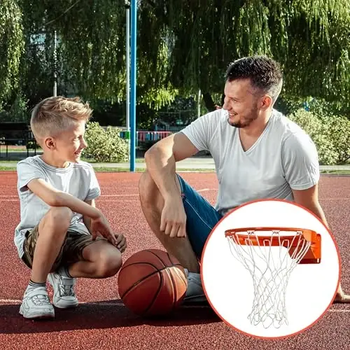 Basketball Net Replacement Heavy Duty - 12 Loops, Professional All Weather Anti Whip Nets, Fits Standard Indoor or Outdoor Rims - Premium Basketball Accessories - Hoop Net - 4