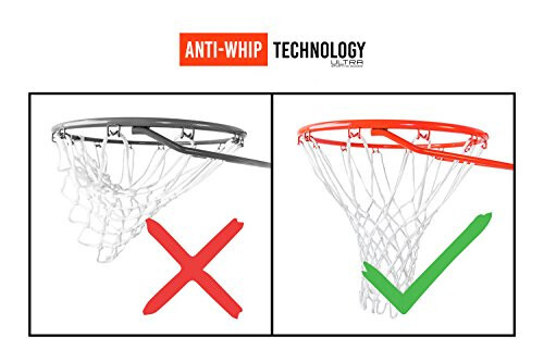 Ultra Sport Tovarlari Og'ir Vazifali Basketbol To'ri almashtirish - Barcha ob-havo sharoitlariga chidamli Anti-Qamchi, Standart ichki yoki tashqi jantlarga mos keladi - 12 halqa - 4