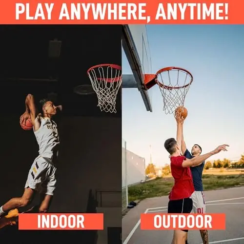 Ultra Sport Tovarlari Og'ir Vazifali Basketbol To'ri almashtirish - Barcha ob-havo sharoitlariga chidamli Anti-Qamchi, Standart ichki yoki tashqi jantlarga mos keladi - 12 halqa - 2