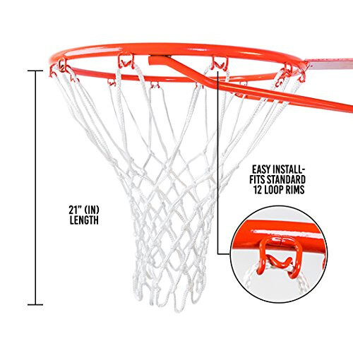 Ultra Sporting Goods Heavy Duty Basketball Net Replacement - All Weather Anti Whip, Fits Standard Indoor or Outdoor Rims - 12 Loops - 5