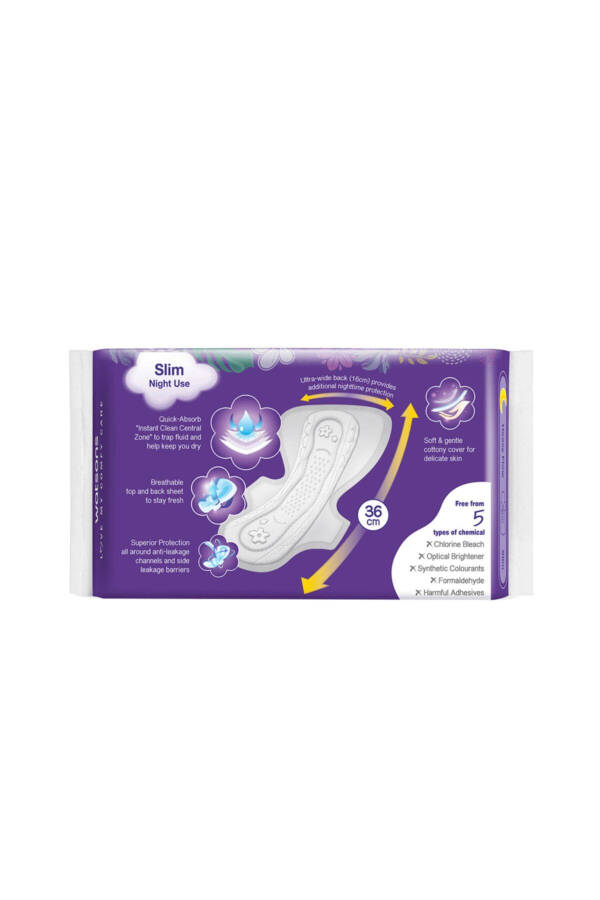 Ultra thin, cottony soft night pads (8 count) - 2