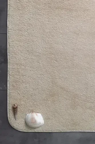 Ultrasoft Düz Vizon 3’lü Banyo Halısı Paspası Kaymaz Deri Taban Makinede Yıkanabilir Klozet Takımı-Vizon - 6