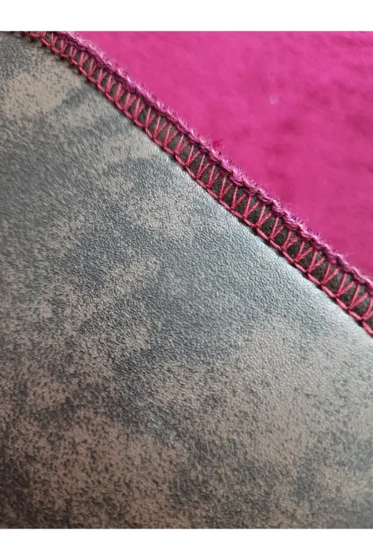 Ultrasoft Гладкий Сливовый 3'lü Коврик для ванной Комната нескользящий Кожа Основа Моющийся Комплект ковриков для туалета-Сливовый - 3