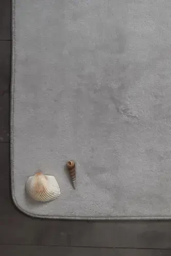 Ultrasoft Однотонный Серебристо-серый Набор из 3 ковриков для ванной Нескользящий моющийся коврик для туалета - Серебристо-серый - 6