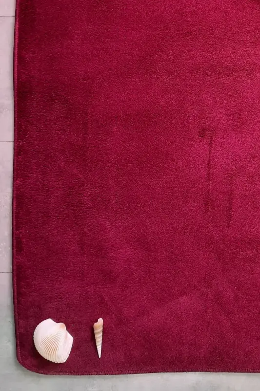 Ultrasoft Plain Plum 3-Piece Bathroom Rug Mat Set Non-Slip Leather Based Washable Toilet Seat Cover Set-Plum - 6