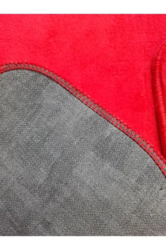 Ultrasoft Plain Red 3-Piece Bathroom Rug Mat Set Non-Slip Leather Based Washable Toilet Seat Cover Set-Red - 3