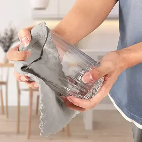 УМАНИ 12 шт. Кухонные полотенца, ультрамягкие впитывающие быстросохнущие полотенца для посуды, антипригарная масляная микрофибровая чистящая ткань, моющиеся коралловые флисовые тряпки (многоцветные) - UMANI (1)