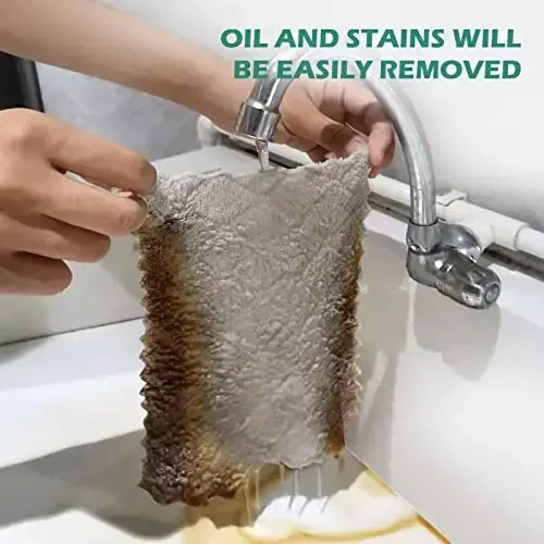 UMANI 12 ta Oshxona sochiqlari, juda yumshoq tez quriydigan idish sochiqlari, yopishmaydigan yog'li mikrofiber tozalash matosi, mashinada yuviladigan marjonli jun matosi (rangli) - 1