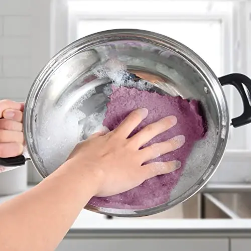 UMANI 12 Pack Kitchen Dish Cloths, Ultra Soft Absorbent Quick Drying Dish Towels, Nonstick Oil Microfiber Cleaning Cloth, Machine Washable Coral Fleece Cleaning Rags (Purple) - 7