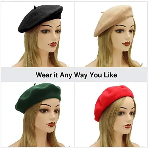 Umeepar Wool French Beret Hat for Women - 2