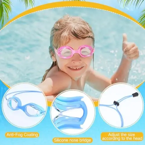 Umigy Kids Swim Goggles No Leaking Anti Fog Racing Toddler Summer Swimming Goggles Glasses with Adjust Bungee Strap - 5