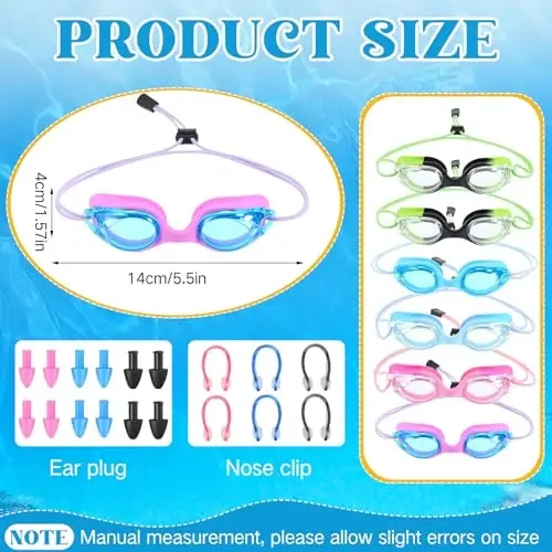 Umigy Kids Swim Goggles No Leaking Anti Fog Racing Toddler Summer Swimming Goggles Glasses with Adjust Bungee Strap - 2