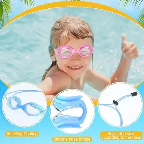 Umigy Kids Swim Goggles No Leaking Anti Fog Racing Toddler Summer Swimming Goggles Glasses with Adjust Bungee Strap - 7