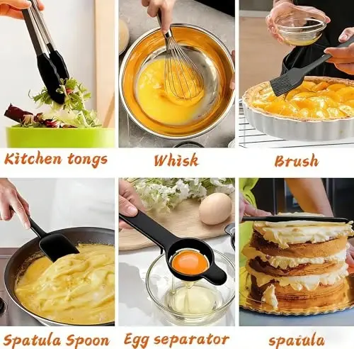 Thickened Heavy-Duty 26pcs Stainless Steel Bowl, Mixing Bowl Set with Lid, Grater AttacModazoneent, Non-Slip Bottom and Kitchen Gadget Set, Sizes 7, 4, 2.5, 2.0, 1.5, 1QT, Ideal for Mixing and Serving - 4