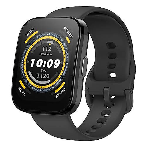 Amazfit Bip 5 Smart Watch 46mm, GPS, Alexa Built-in, Bluetooth Calling, 10-Day Battery, Heart-Rate & VO2 Max, Sleep Health Monitoring, AI Fitness App,120+ Sports Modes, for Android & iPhone, Black - 1