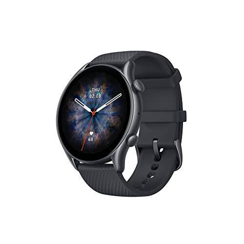 Умные часы Amazfit GTR 3 Pro 46 мм для Android и iPhone, 14 дней автономной работы, GPS, встроенный Alexa, Bluetooth-звонки, фитнес-трекер для мужчин с более чем 150 спортивными режимами, отслеживание сна, сердечного ритма и здоровья, черный - 1