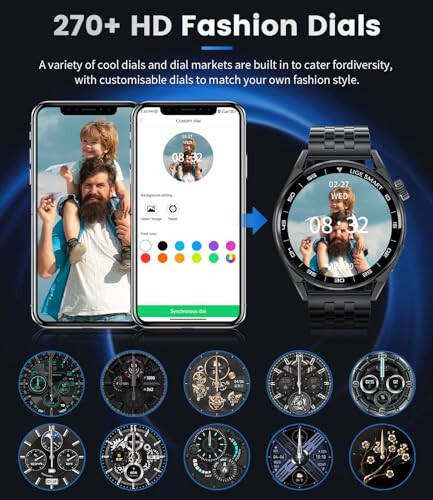 Умные часы для мужчин Bluetooth-звонки (ответ/звонок), 1.39'' IP68 Smartwatch для телефонов Android и iPhone, совместимые с частотой сердечных сокращений/SpO2/кровяным давлением, голосовым помощником, калькулятором, шагомером - 5