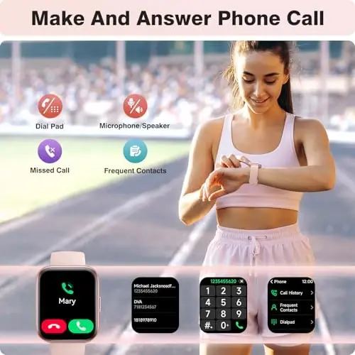 Умные часы Fitpolo для женщин, 1.8'' фитнес-трекер с Alexa, встроенным Bluetooth-звонками, водонепроницаемые IP68, монитор сердечного ритма/сна/SpO2, 110 спортивных режимов, совместимых с Android и iPhone - 3