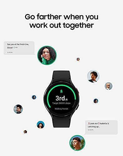 Умные часы Samsung Electronics Galaxy Watch 4 40 мм с монитором ЭКГ, трекером для здоровья, фитнеса, бега, сна, GPS, обнаружением падения, Bluetooth, американская версия - (черный) (восстановленный) - 6