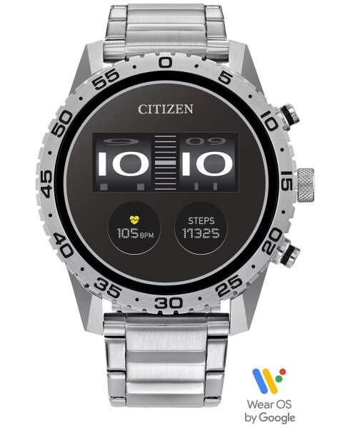 Умные часы Unisex CZ Smart Wear OS с браслетом из нержавеющей стали 45 мм серебристого цвета - 1