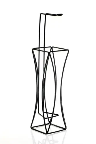 Umrböyi paslanmaydigan zahiralari bilan jihozlangan hojatxona qog'ozligi, WC qog'ozligi, qora rang. - HAGEN (1)