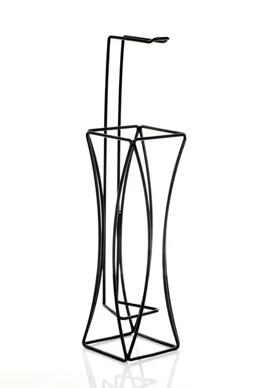 Umrböyi paslanmaydigan zahiralari bilan jihozlangan hojatxona qog'ozligi, WC qog'ozligi, qora rang. - 2