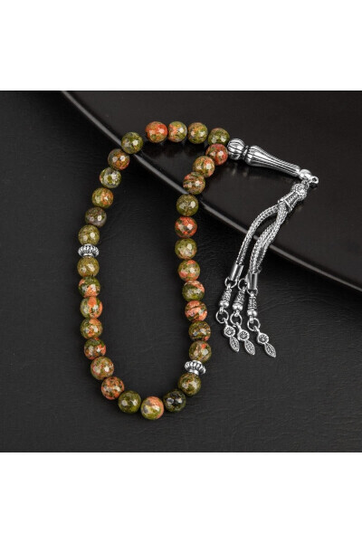 Unakite Natural Stone Prayer Beads (33 beads - 8mm) - OSMANLI DOĞAL TAŞ (1)