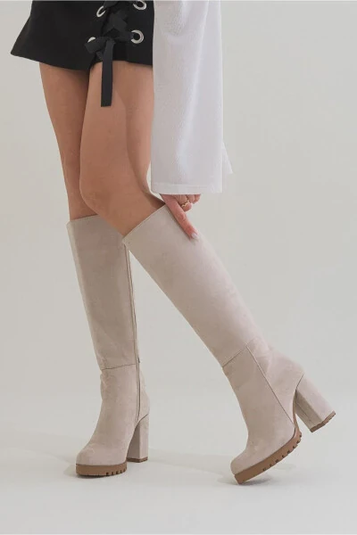 Unal Özer Ayollar uchun bej zamsh kundalik etiklari Un001-0118 - ÜNAL ÖZER