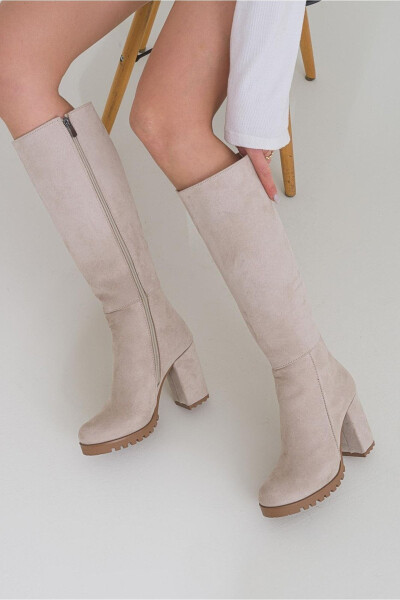 Unal Özer Ayollar uchun bej zamsh kundalik etiklari Un001-0118 - 3