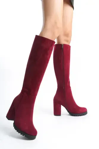 Unal O'zer Bordo Zamsh Ayollar Kundalik Etigi Un001-0118-BORDO ZAMSH - 3