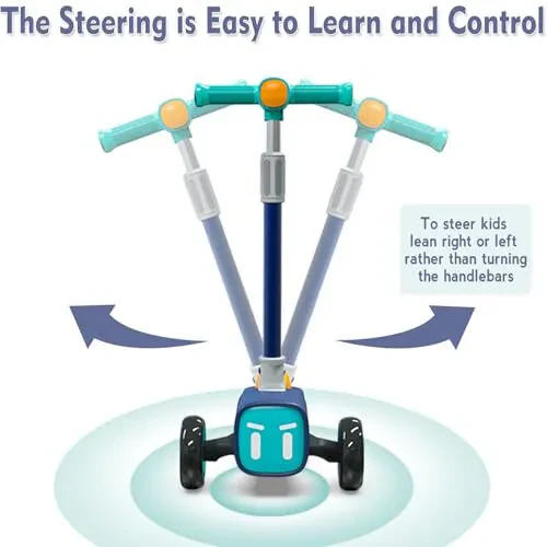 Unbreakable & Never Fall Down 2-in-1 Scooters Kids 3 Wheel Kick Scooter for Boys Girls Ages 3-8, Adjustable Height & Seat, Widened Non-Slip Deck, More Safer for Beginner Toddlers - 5