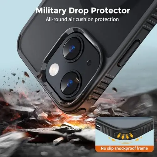 UNBREAKcable Case for iPhone 14 & iPhone 13, [Compatible with MagSafe] [Military Grade Shockproof] [Non-Slip] Translucent Matte Back and Soft TPU Edge Protective Case for iPhone 14/13 6.1