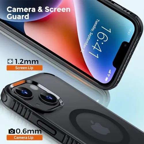 UNBREAKcable Case for iPhone 14 & iPhone 13, [Compatible with MagSafe] [Military Grade Shockproof] [Non-Slip] Translucent Matte Back and Soft TPU Edge Protective Case for iPhone 14/13 6.1