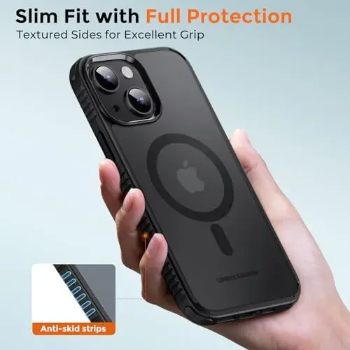 UNBREAKcable Case for iPhone 14 & iPhone 13, [Compatible with MagSafe] [Military Grade Shockproof] [Non-Slip] Translucent Matte Back and Soft TPU Edge Protective Case for iPhone 14/13 6.1