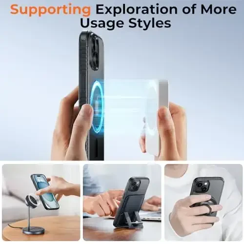 UNBREAKcable Магнит Кас iPhone 15 Учун, [MagSafe Bilan Уйгун] [Харбий Даражада Зарбага Чедимли] [Силқиб Кетмайдиган] Шаффоф Мат Орқа Ёмшақ Силикон Ҳимоя Кўрсатиғич Кас iPhone 15 Учун, Қора - MODAZONE (1)