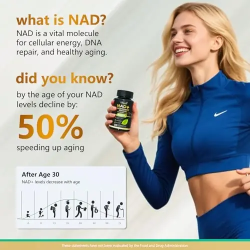 UNcena NAD Supplement 1500mg - Liposomal NAD+ Nicotinamide Riboside with Resveratrol, NAD Plus Boosting - Support Cellular Health, Stamina & Healthy Aging for Women & Men- Pack of 2 - MODAZONE (1)
