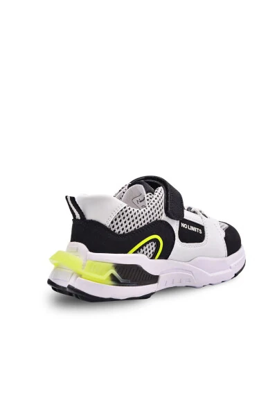 Unden Single Velcro Elastic Mesh Detailed Boys' Sports Shoes Black - 11