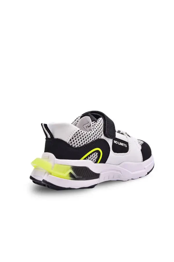 Unden Single Velcro Elastic Mesh Detailed Boys' Sports Shoes Black - 3