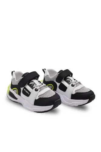 Unden Single Velcro Elastic Mesh Detailed Boys' Sports Shoes Black - 6