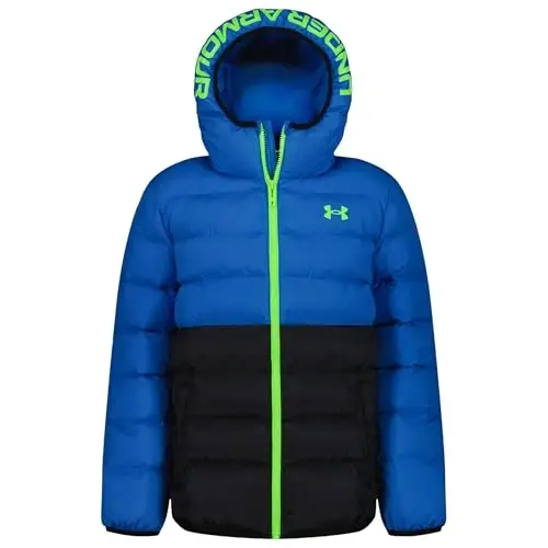 Under Armour Boys' Pronto Hooded Puffer Jacket | Lightweight Design for Everyday Wear, Water-Repellent Finish to Stay Dry, Insulated Warmth for Cold Days - 1