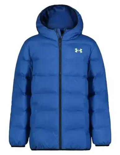 Under Armour Boys' Pronto Puffer Kurtkasi, O'rta Og'irlik, Fermuarli Yopilish, Suvni Qaytaradi - 1
