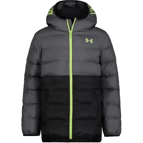 Under Armour boys Pronto Colorblock Puffer Jacket, Mid-weight, Zip Up Closure, Repels Water - 1
