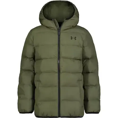 Under Armour boys Pronto Colorblock Puffer Jacket, Mid-weight, Zip Up Closure, Repels Water 