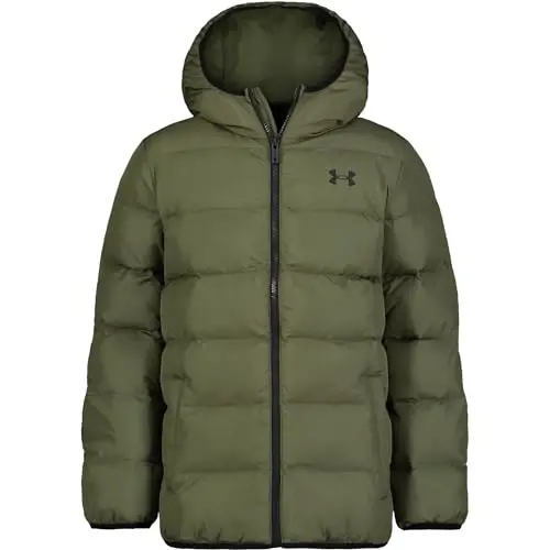 Under Armour boys Pronto Colorblock Puffer Jacket, Mid-weight, Zip Up Closure, Repels Water - 1