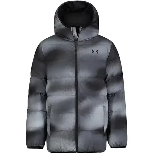 Under Armour o'g'il bolalar Pronto Colorblock Puffer Kurtka, O'rta vaznli, Fermuarli, Suv o'tkazmaydigan - 1