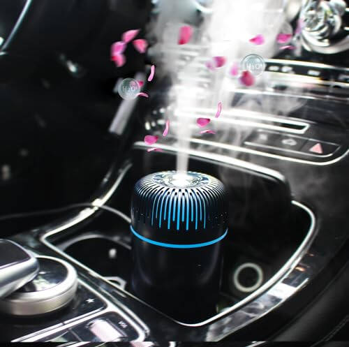 Unee Car Diffusers – 100ml USB Mini Aromatherapy & Humidifier & Car Air Freshener for Essential Oils, Portable Auto & Home Use (Black) - 1