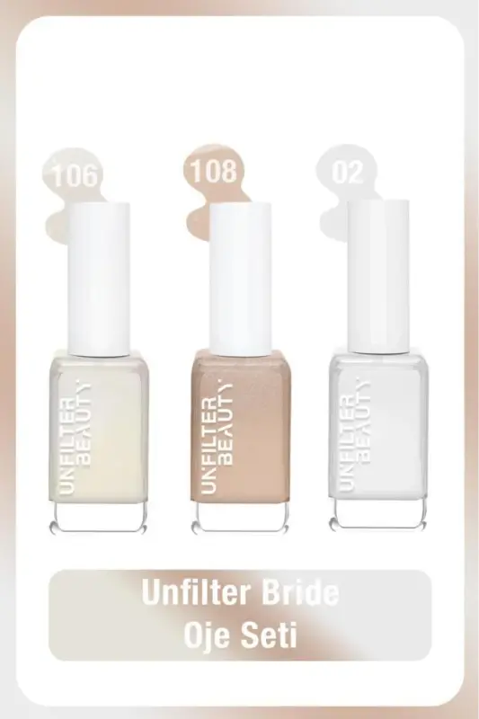Unfılter Beauty No: 108 + No: 106 + No: 02 Oje Seti - No Color - 1