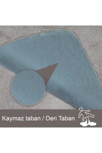 Unicolor Düz 3'lü Kahve Banyo Paspası Halısı Seti Kaymaz Deri Tabanlı Yıkanabilir Klozet Takımı - Kahverengi - 3