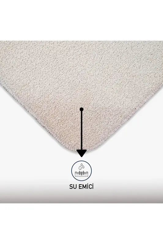 Unicolor Plain 3-Piece Mink Bath Mat Rug Set Non-Slip Leather Base Washable Toilet Lid Cover Set - Mink - 4